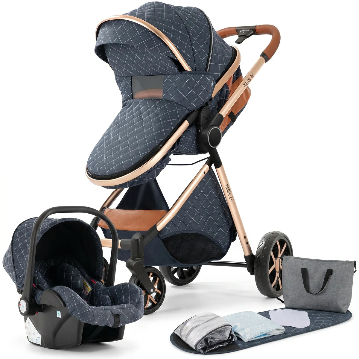 Movebaby™ 3-in-1 Kinderwagen – Lichtgewicht & Opvouwbaar | Geschikt vanaf Geboorte Movebaby