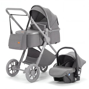 Movebaby™ 3 in 1 Kinderwagen met Autostoel | Luxe Opvouwbare Kinderwagen vanaf Geboorte | Lichtgewicht Aluminium Frame Movebaby