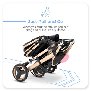Movebaby™ 3-in-1 Kinderwagen met Autostoel – Luxe Uitvoering | Inclusief 9 Accessoires Movebaby