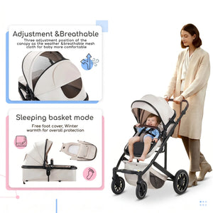 Movebaby™ 3-in-1 Kinderwagen met Autostoel – Tot 20 KG | Compleet met Accessoires Movebaby