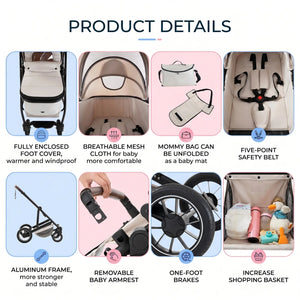 Movebaby™ 3-in-1 Kinderwagen met Autostoel – Tot 20 KG | Compleet met Accessoires Movebaby