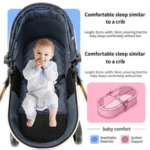 Movebaby™ 3-in-1 Kinderwagen – Lichtgewicht & Opvouwbaar | Geschikt vanaf Geboorte Movebaby