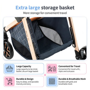 Movebaby™ 3-in-1 Kinderwagen – Lichtgewicht & Opvouwbaar | Geschikt vanaf Geboorte Movebaby