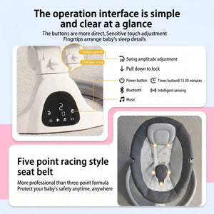 Movebaby™ Elektrische Baby Schommelstoel met Afstandsbediening – Vanaf Geboorte tot 15 KG Movebaby