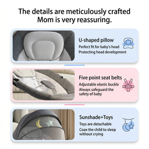 Movebaby™ Elektrische Baby Schommelstoel met Afstandsbediening – Vanaf Geboorte tot 15 KG Movebaby