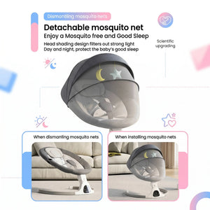 Movebaby™ Elektrische Baby Schommelstoel met Afstandsbediening – Vanaf Geboorte tot 15 KG Movebaby