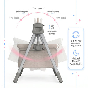 Movebaby™ Schommelbed met Klamboe – Wieg & Speelbed | Tot 80 KG Movebaby