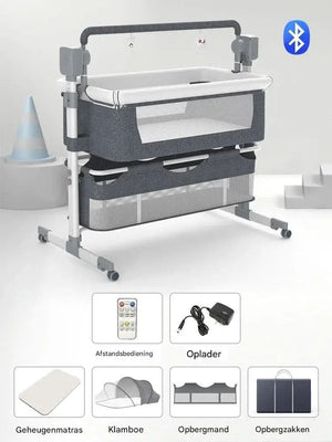 Movebaby™ Schommelbed met Klamboe | Wieg & Speelbed voor Pasgeborenen Movebaby