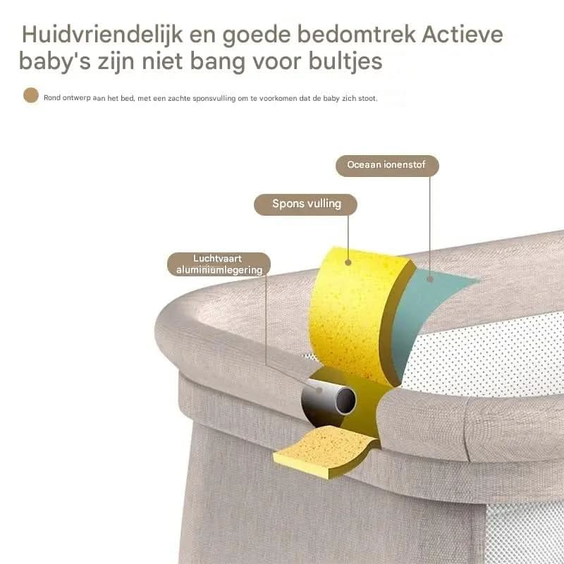 Movebaby™ Schommelbed met Klamboe | Wieg & Speelbed voor Pasgeborenen Movebaby